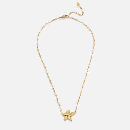 Collier Élégant en Or Couleur avec Fleurs