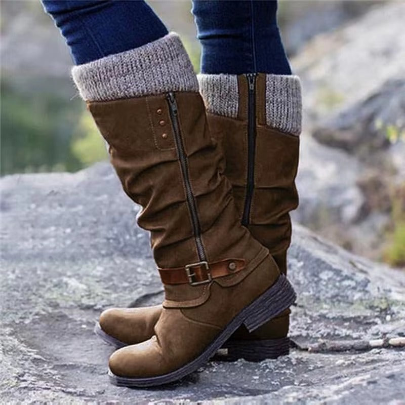 LUCÍA | Botas altas con suela antideslizante - Marrón