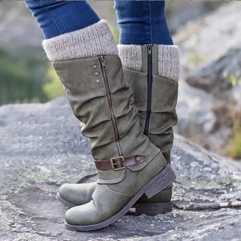 LUCÍA | Botas altas con suela antideslizante - Gris
